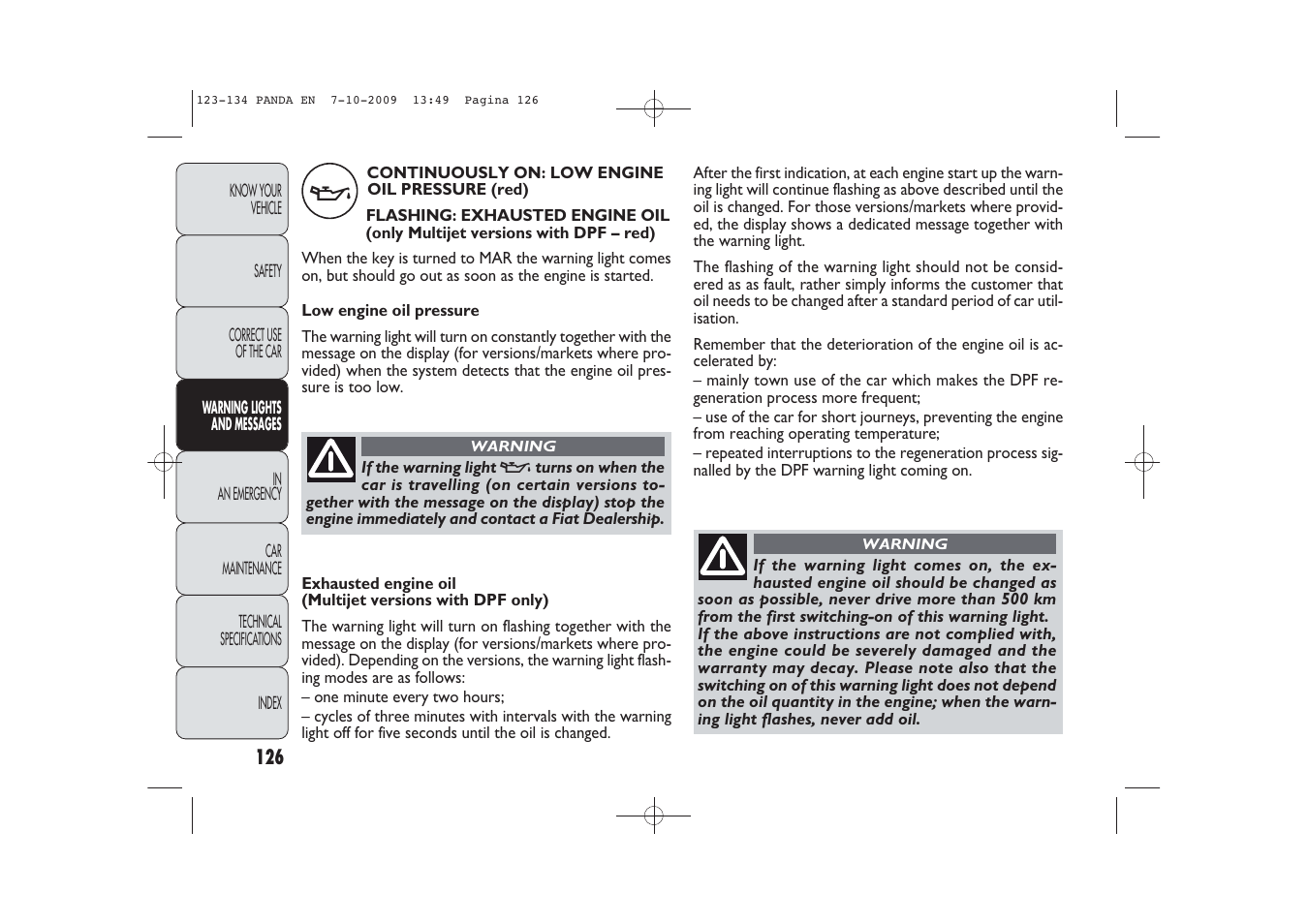 FIAT Panda Classic User Manual | Page 127 / 226