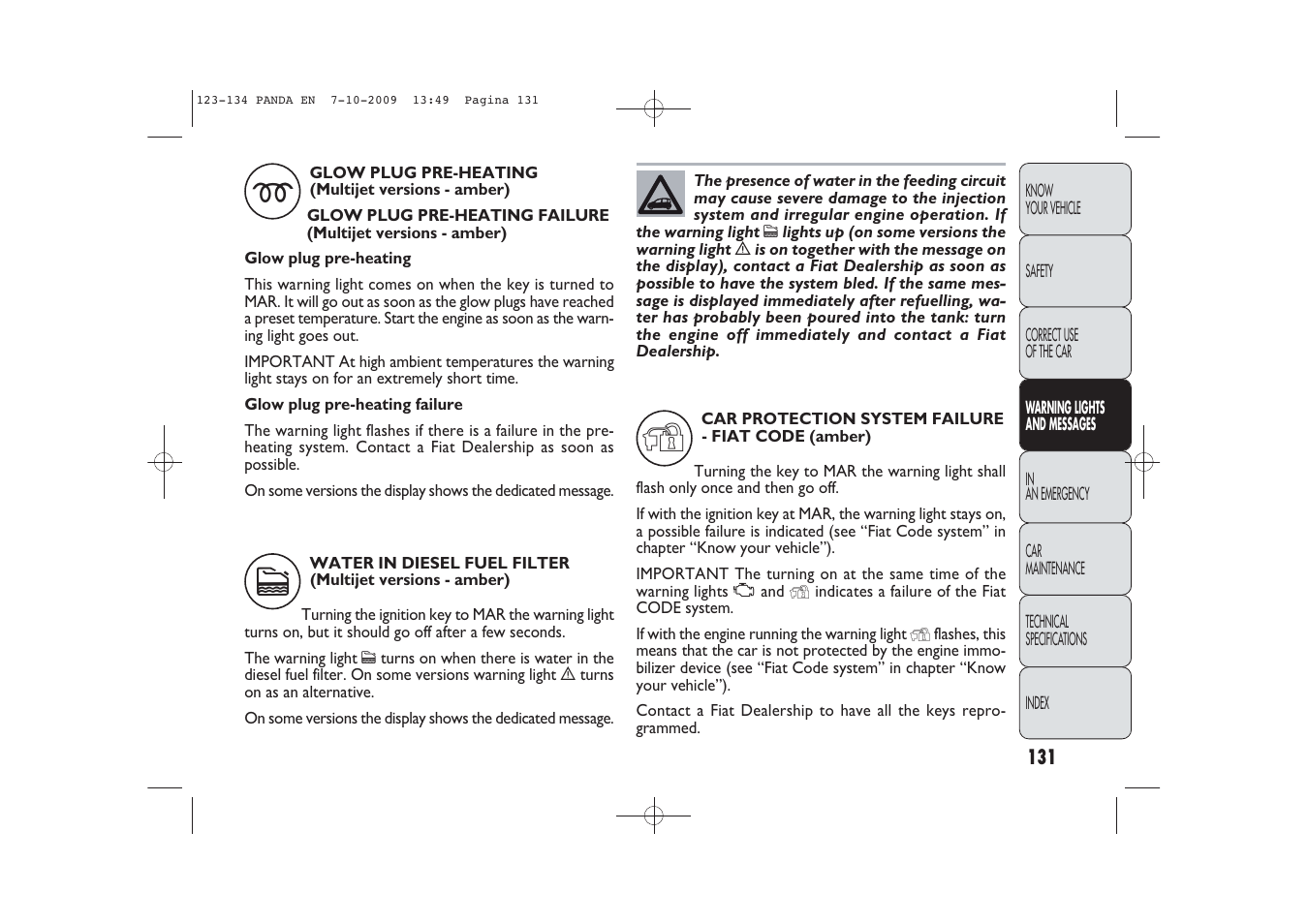 FIAT Panda Classic User Manual | Page 132 / 226