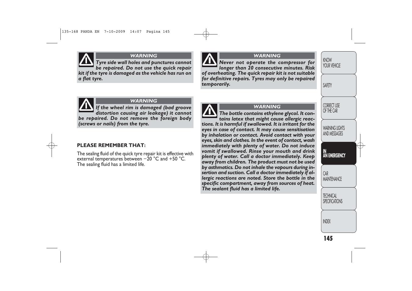 FIAT Panda Classic User Manual | Page 146 / 226