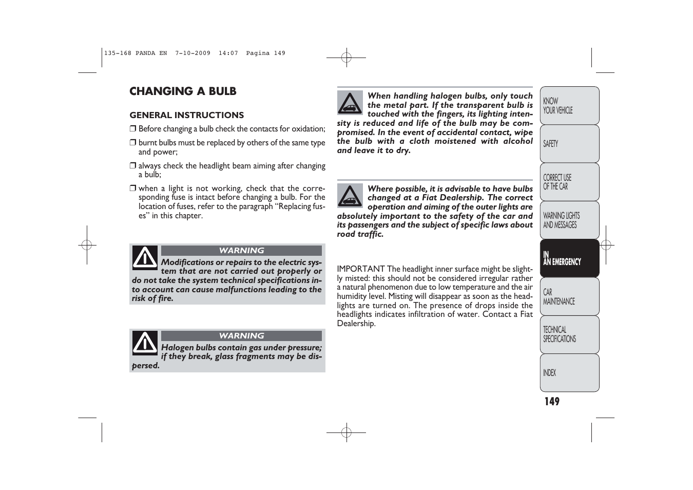 FIAT Panda Classic User Manual | Page 150 / 226