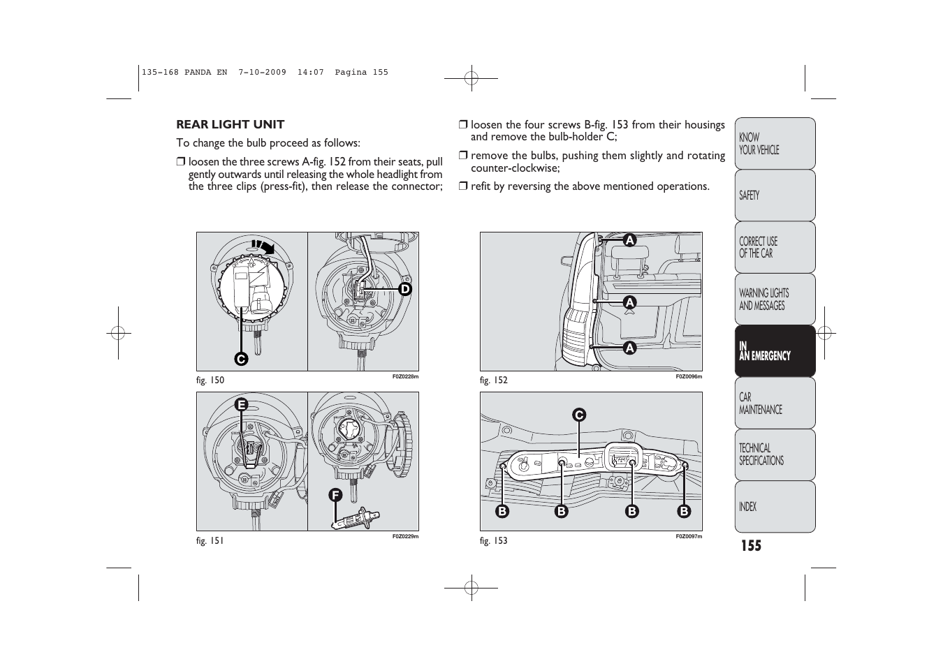 FIAT Panda Classic User Manual | Page 156 / 226