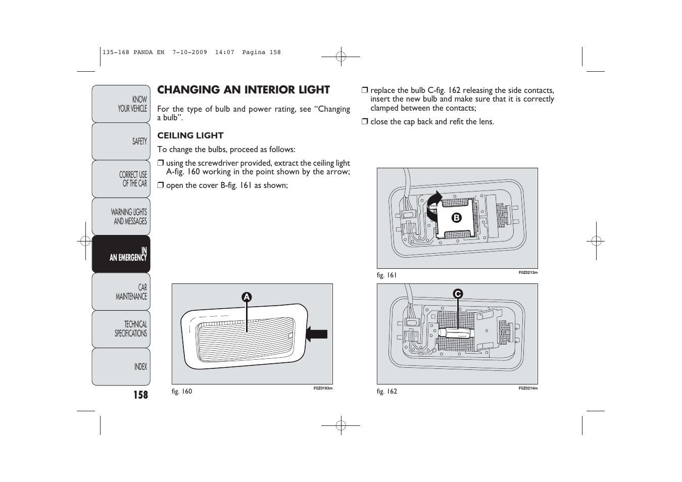 FIAT Panda Classic User Manual | Page 159 / 226