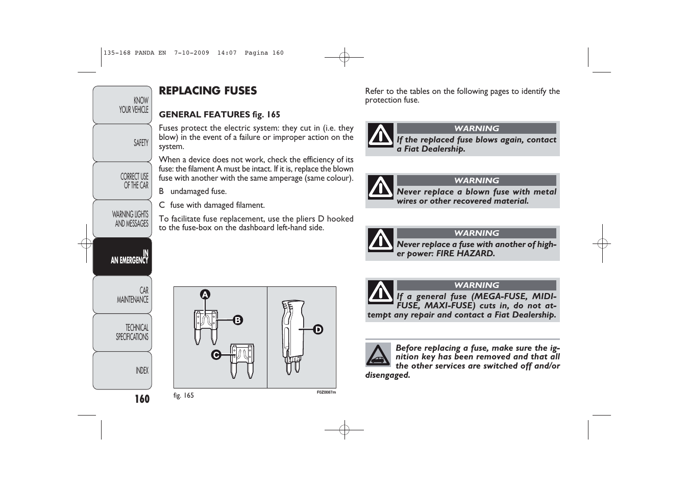 FIAT Panda Classic User Manual | Page 161 / 226