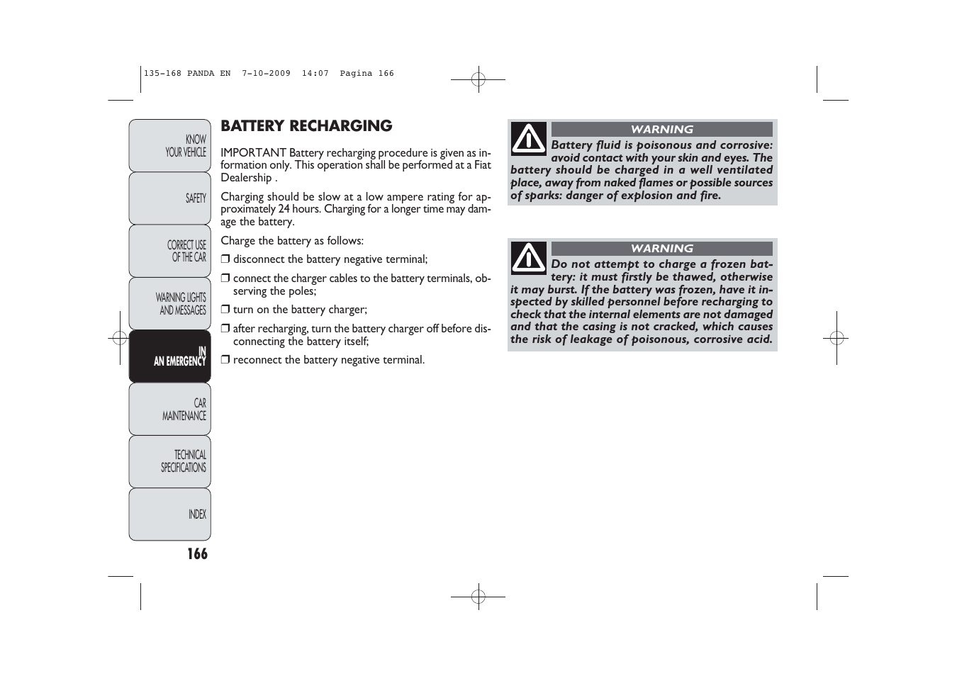 FIAT Panda Classic User Manual | Page 167 / 226