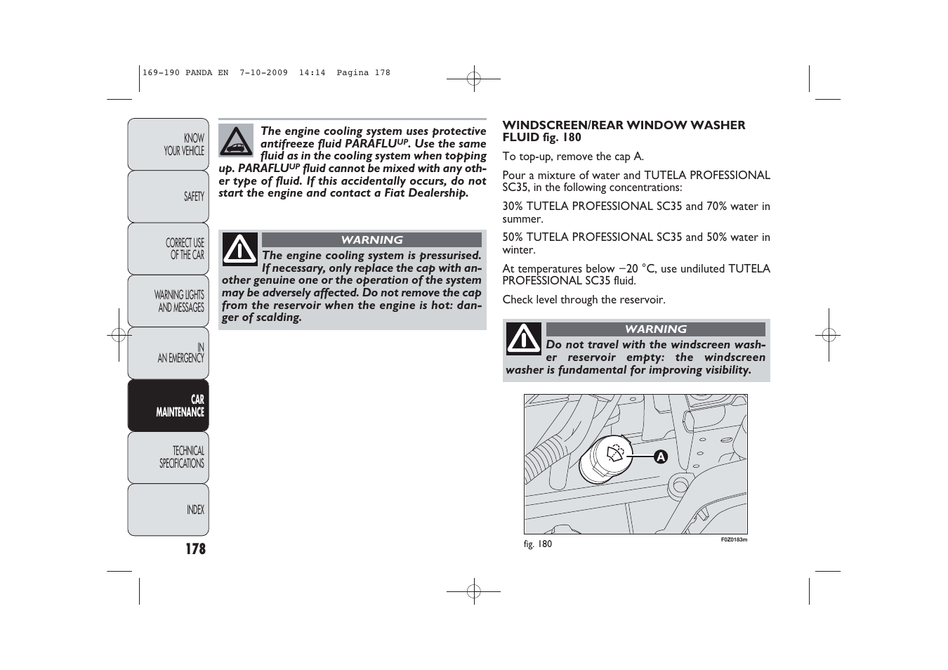 FIAT Panda Classic User Manual | Page 179 / 226