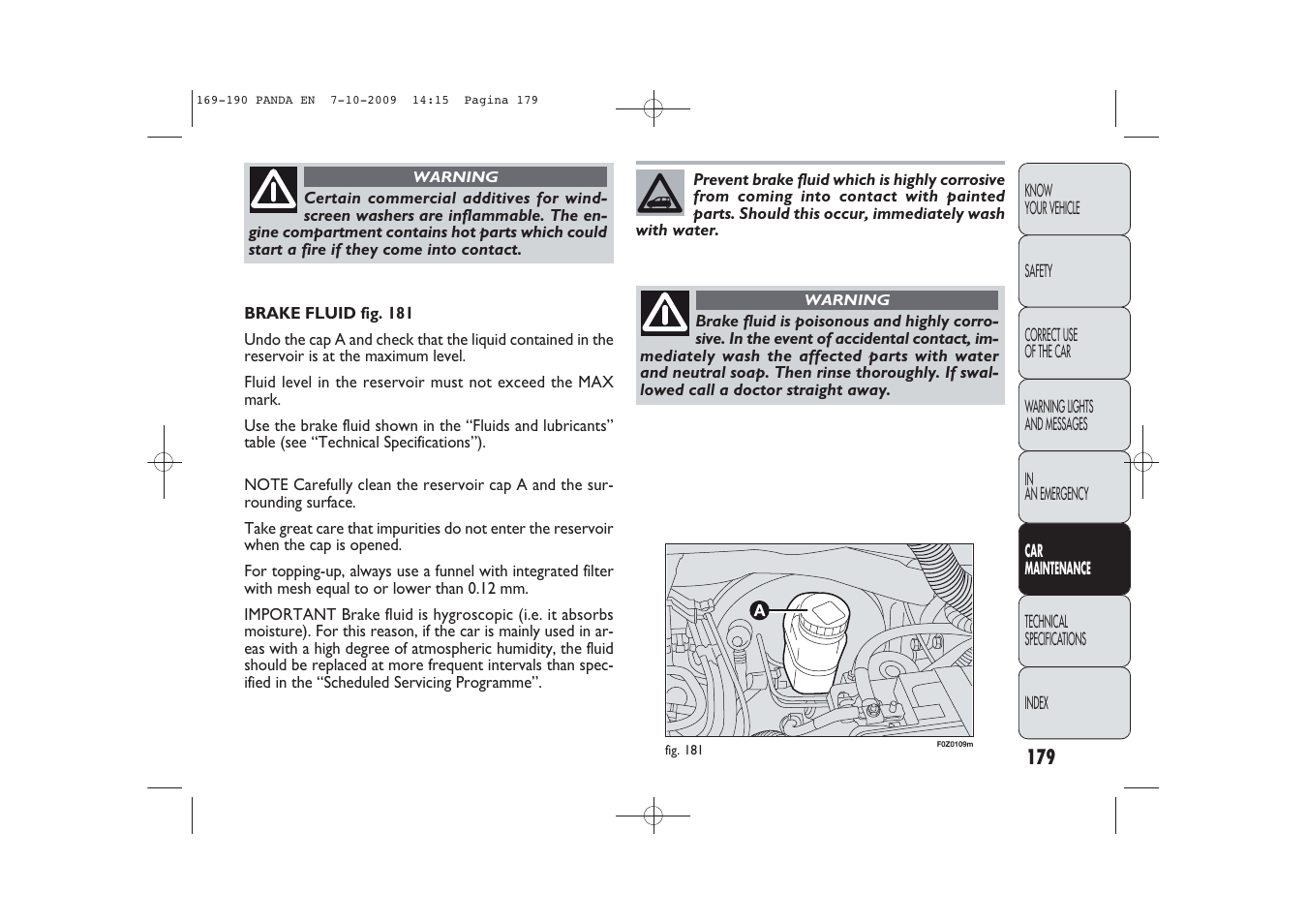 FIAT Panda Classic User Manual | Page 180 / 226