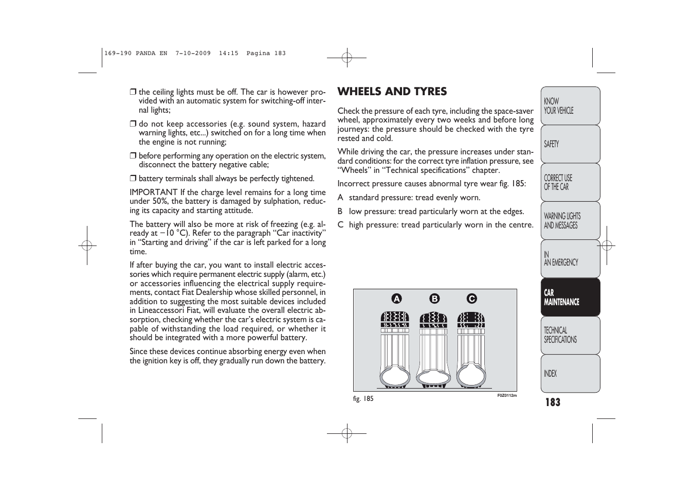 FIAT Panda Classic User Manual | Page 184 / 226