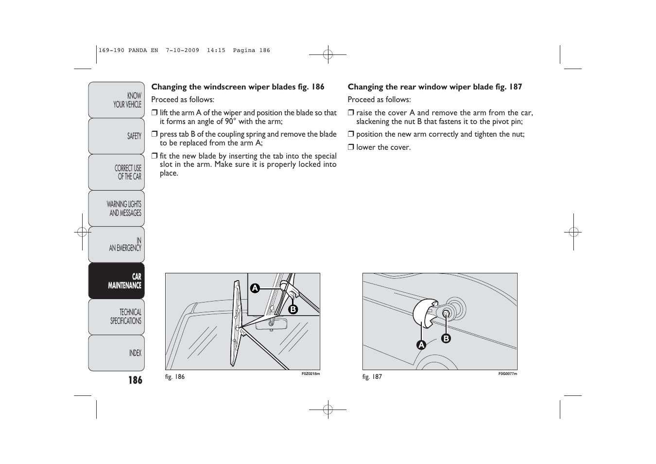 FIAT Panda Classic User Manual | Page 187 / 226
