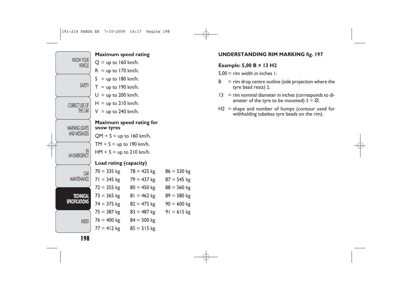 FIAT Panda Classic User Manual | Page 199 / 226