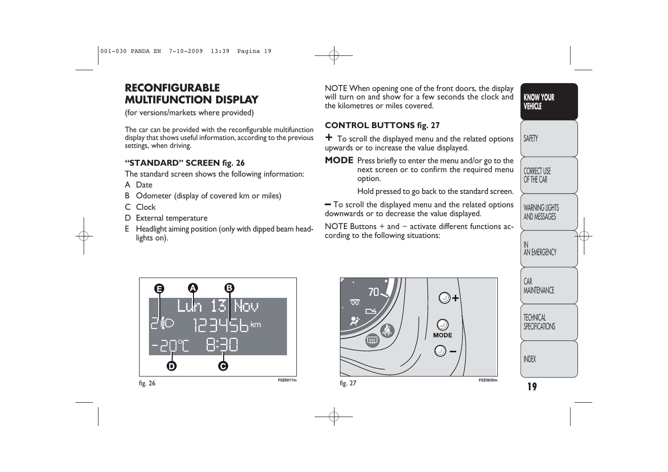 FIAT Panda Classic User Manual | Page 20 / 226