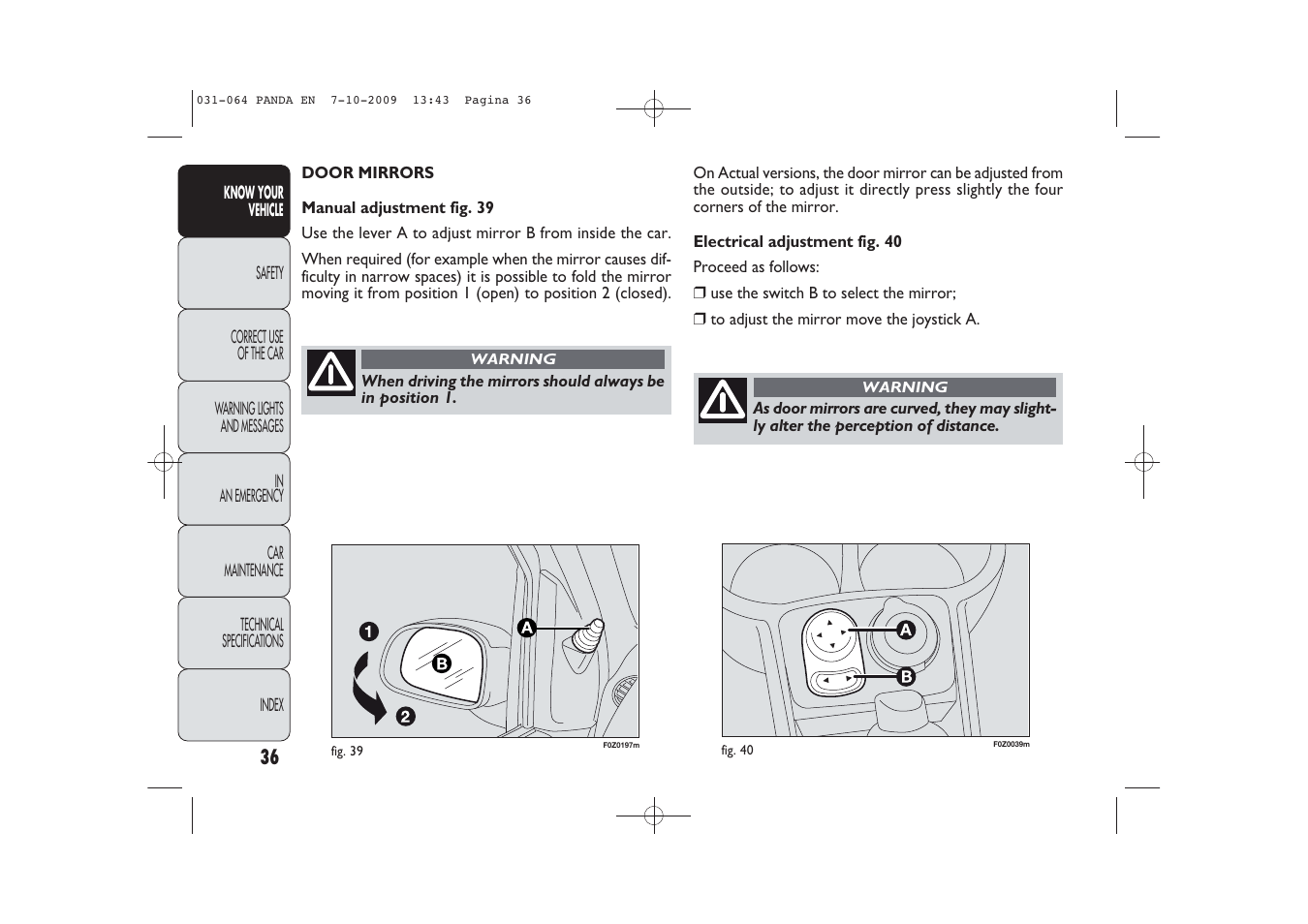 FIAT Panda Classic User Manual | Page 37 / 226