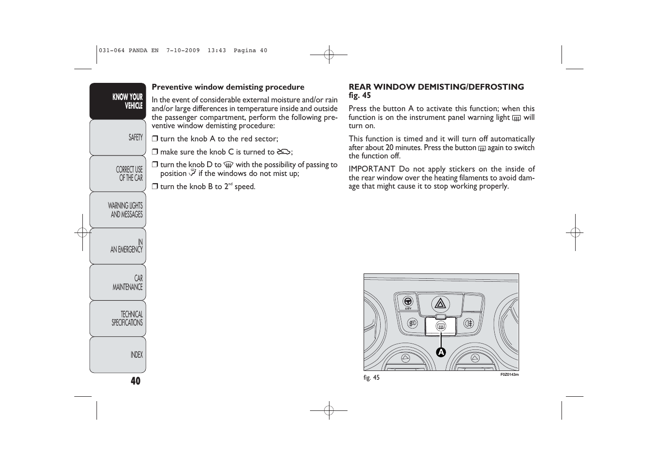 FIAT Panda Classic User Manual | Page 41 / 226