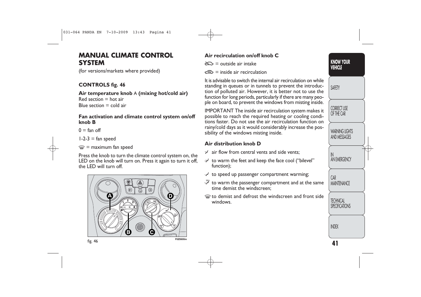 FIAT Panda Classic User Manual | Page 42 / 226