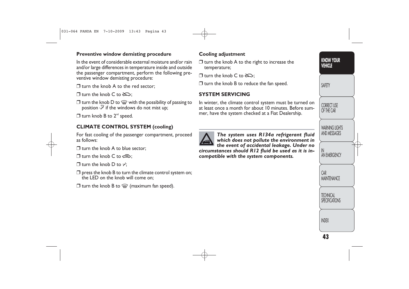 FIAT Panda Classic User Manual | Page 44 / 226
