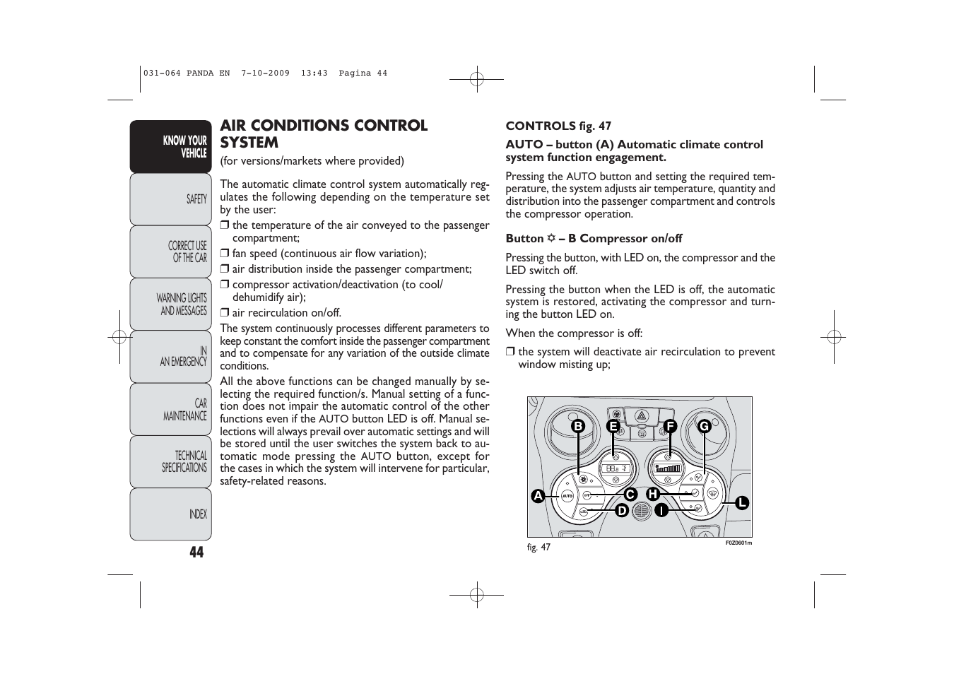 FIAT Panda Classic User Manual | Page 45 / 226