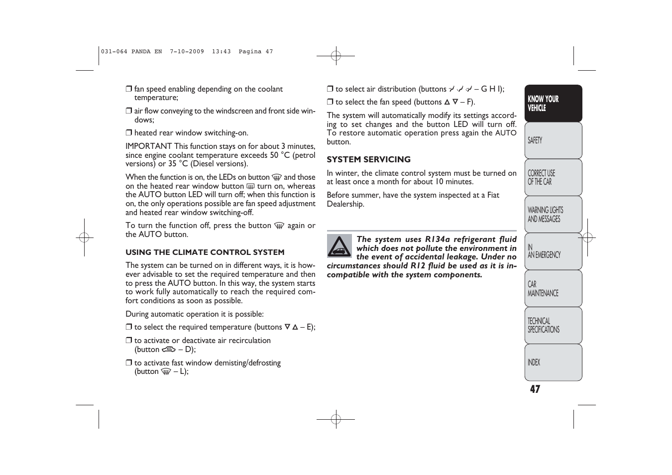 FIAT Panda Classic User Manual | Page 48 / 226