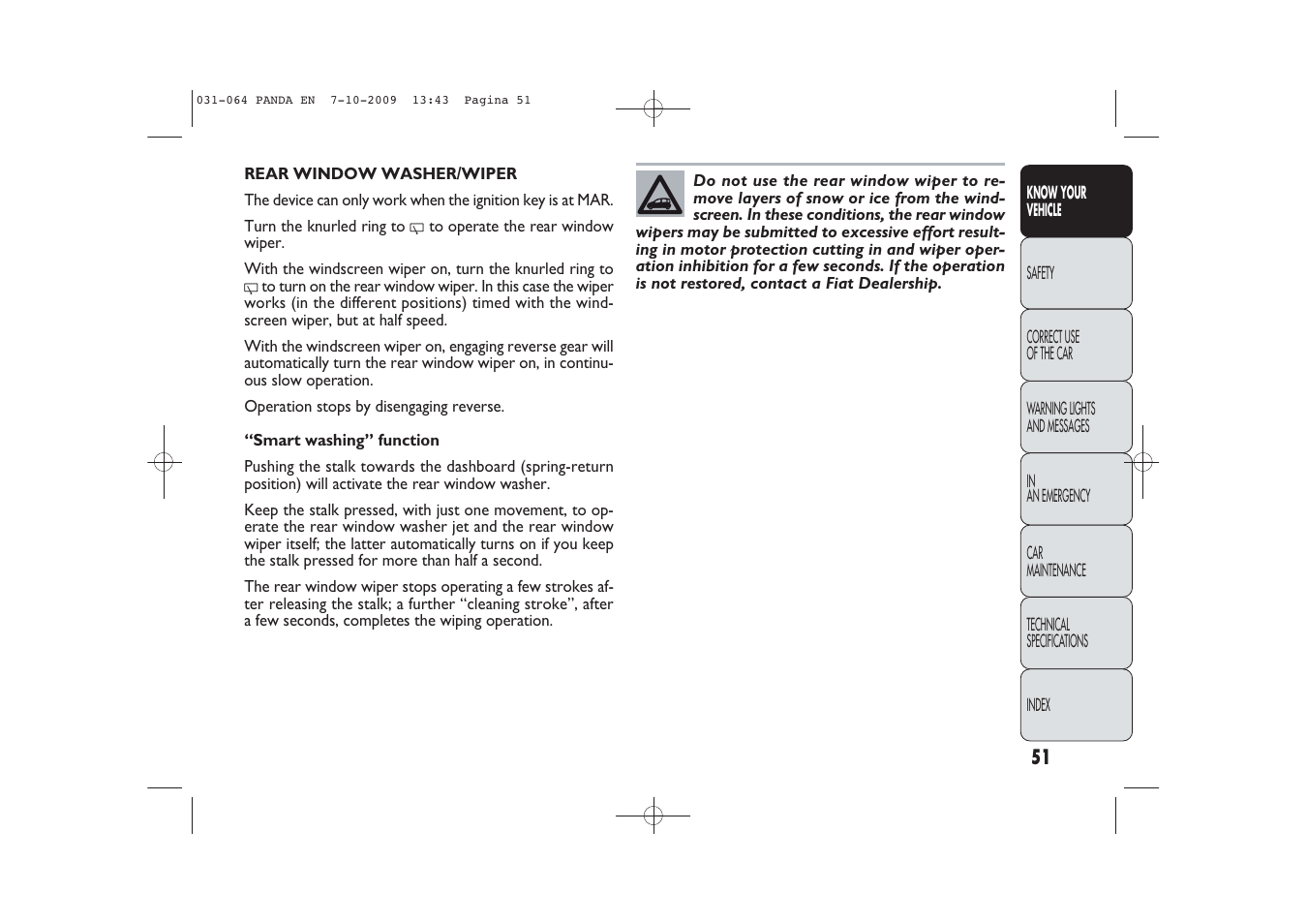 FIAT Panda Classic User Manual | Page 52 / 226