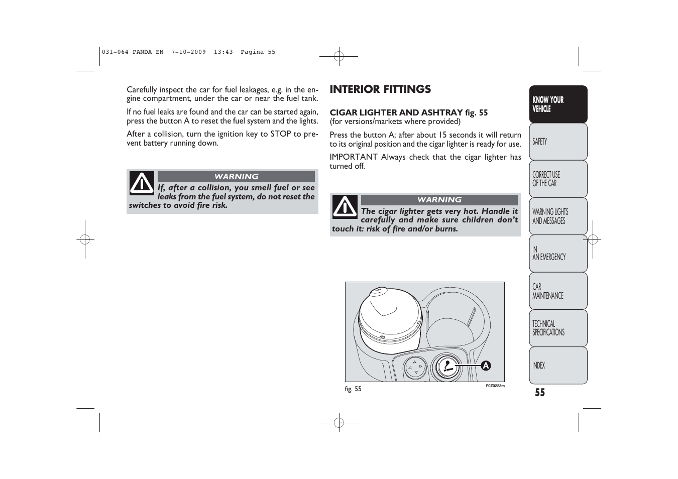 FIAT Panda Classic User Manual | Page 56 / 226