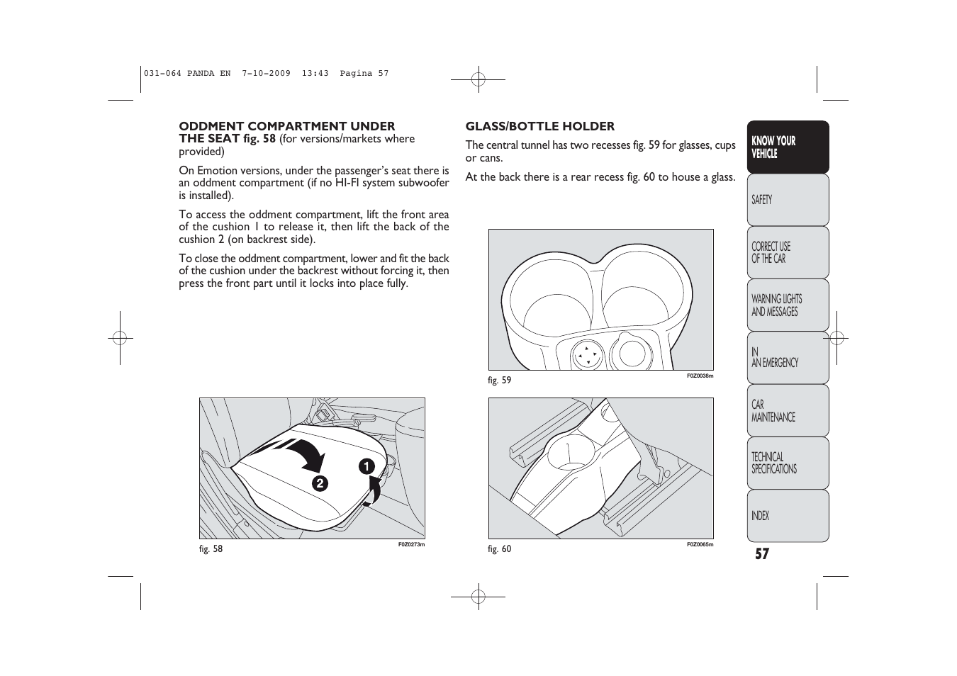 FIAT Panda Classic User Manual | Page 58 / 226