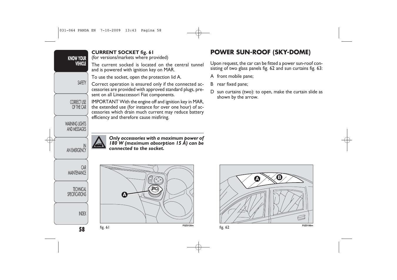 FIAT Panda Classic User Manual | Page 59 / 226