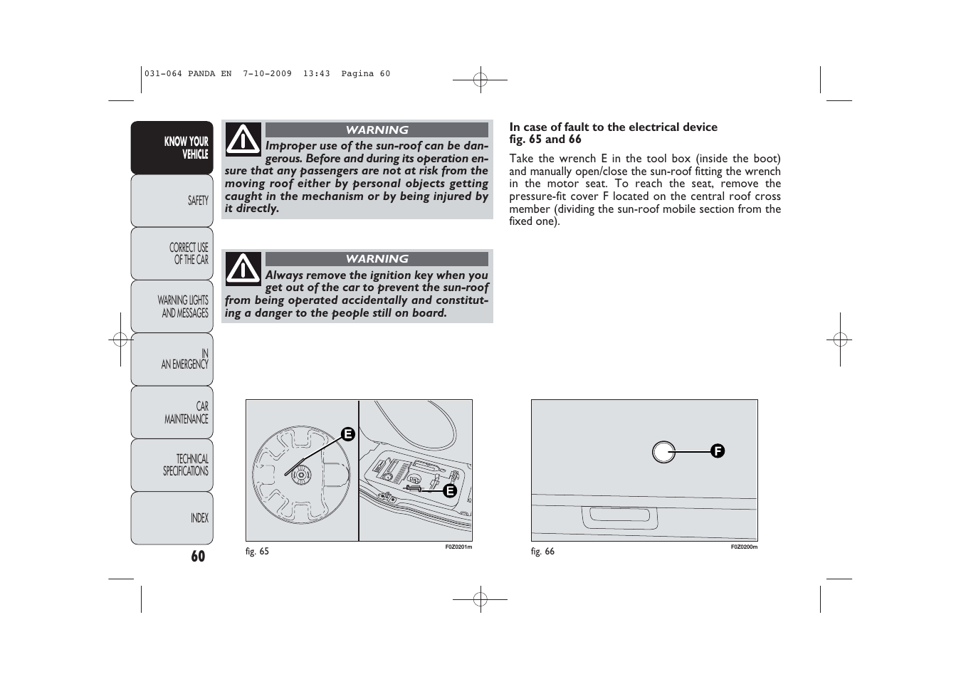 FIAT Panda Classic User Manual | Page 61 / 226