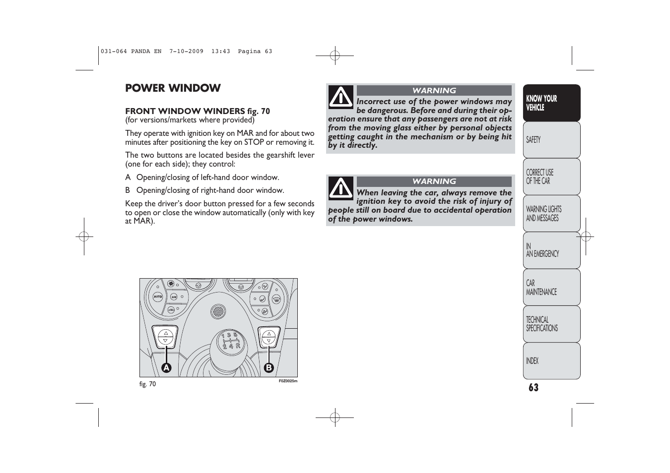 FIAT Panda Classic User Manual | Page 64 / 226