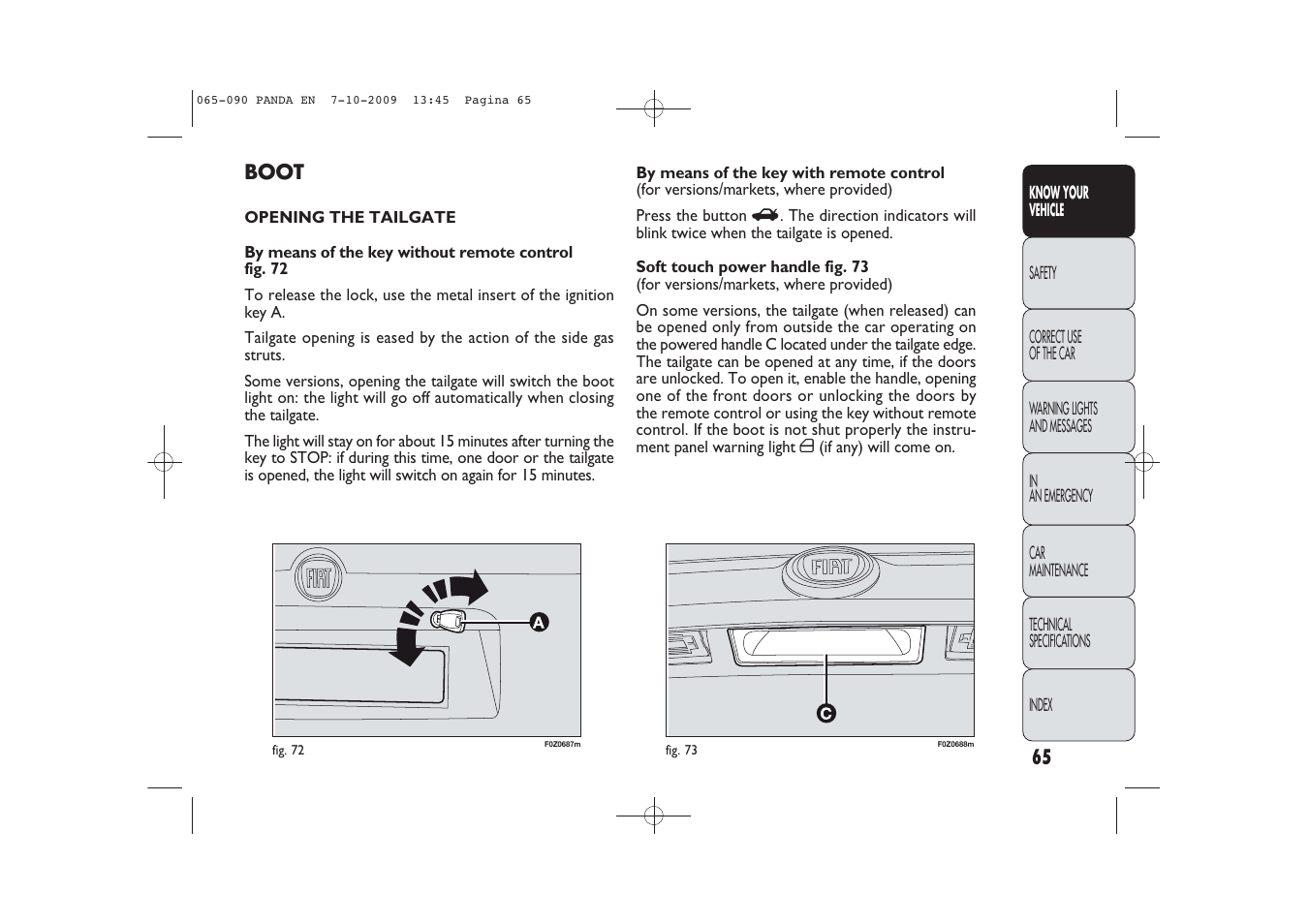 FIAT Panda Classic User Manual | Page 66 / 226