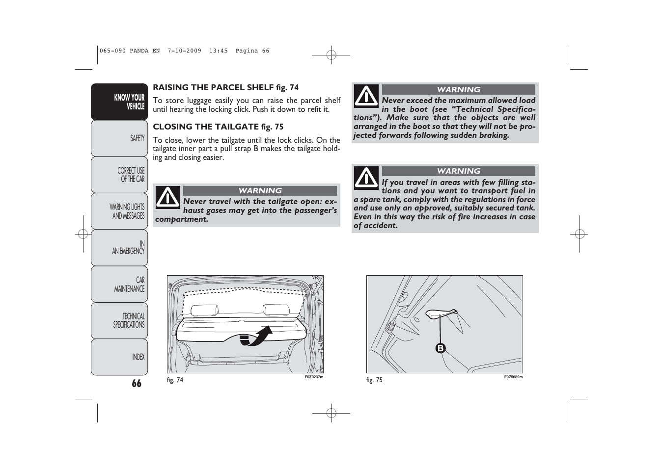 FIAT Panda Classic User Manual | Page 67 / 226