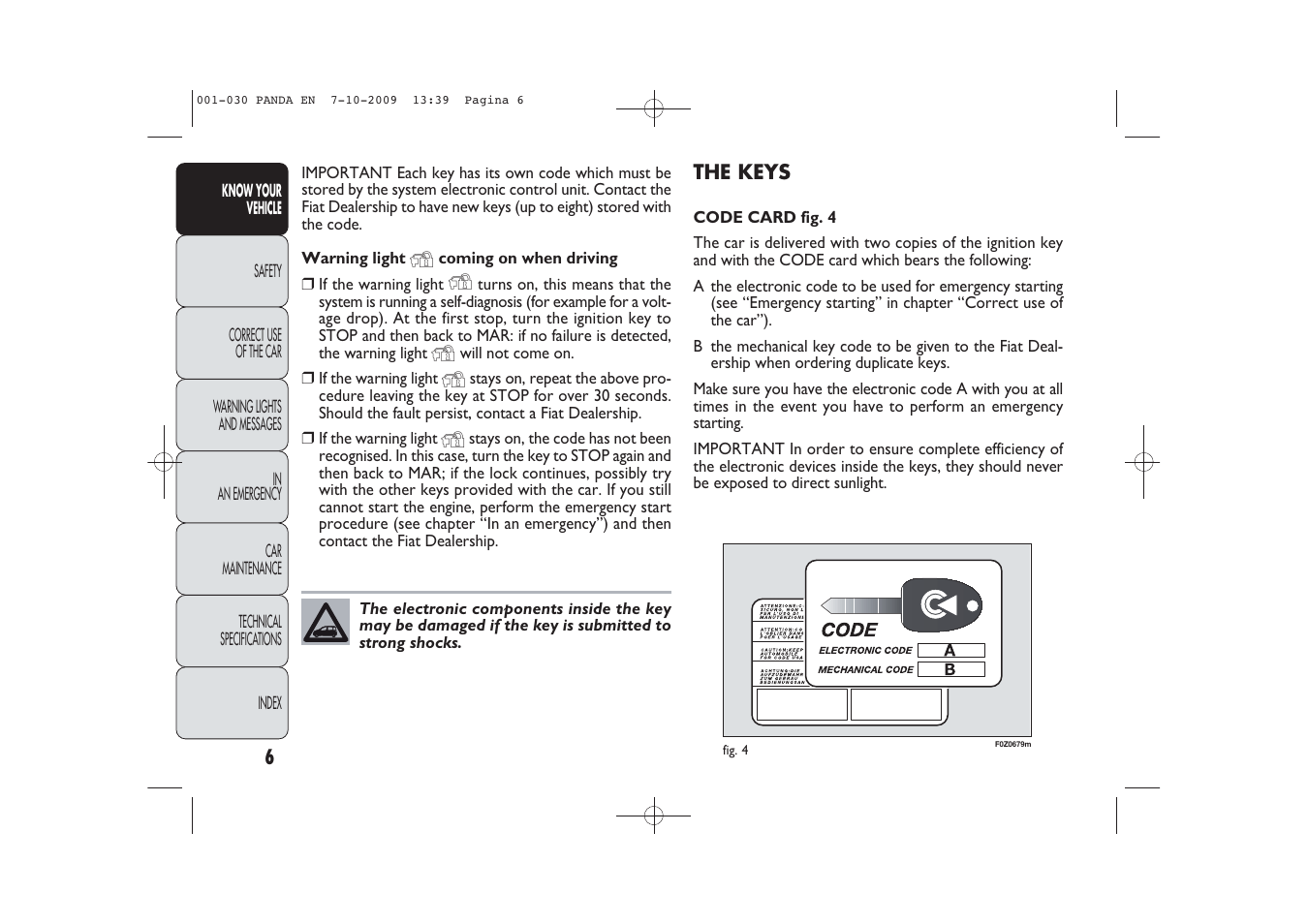 FIAT Panda Classic User Manual | Page 7 / 226