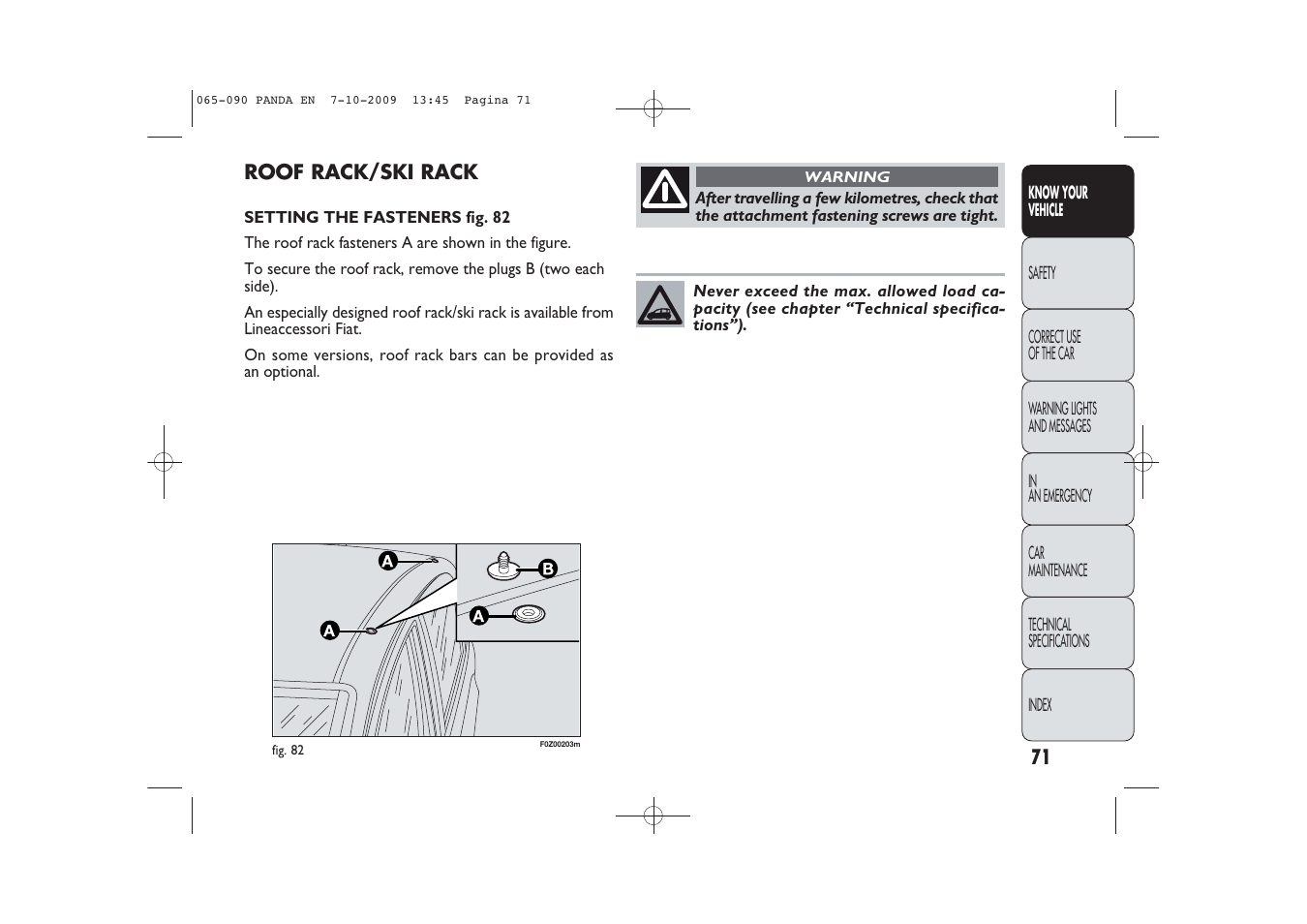 FIAT Panda Classic User Manual | Page 72 / 226
