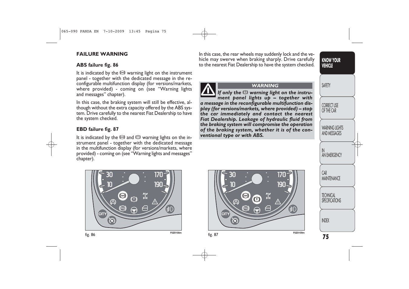 FIAT Panda Classic User Manual | Page 76 / 226