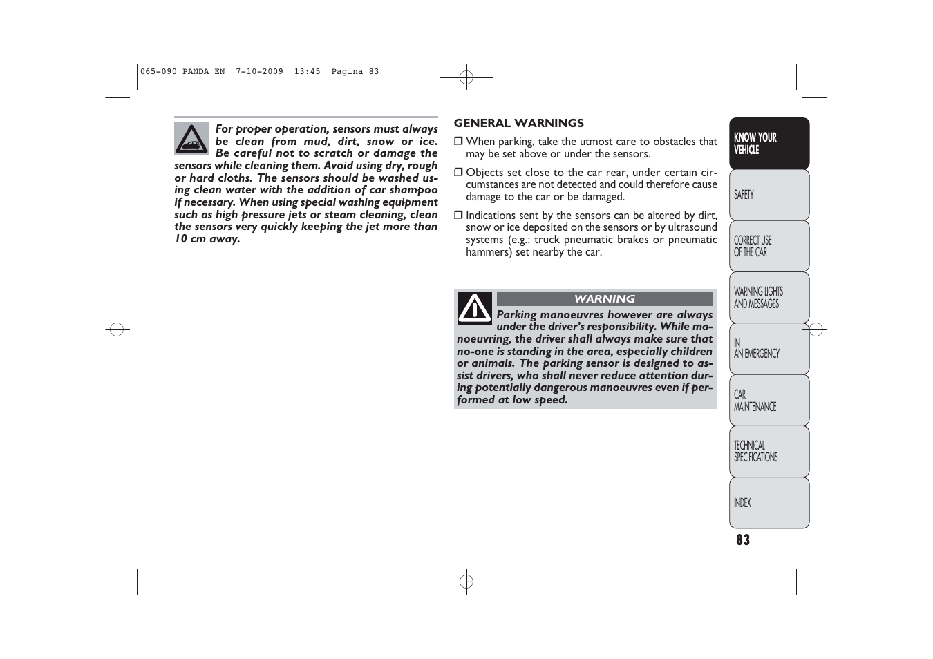 FIAT Panda Classic User Manual | Page 84 / 226