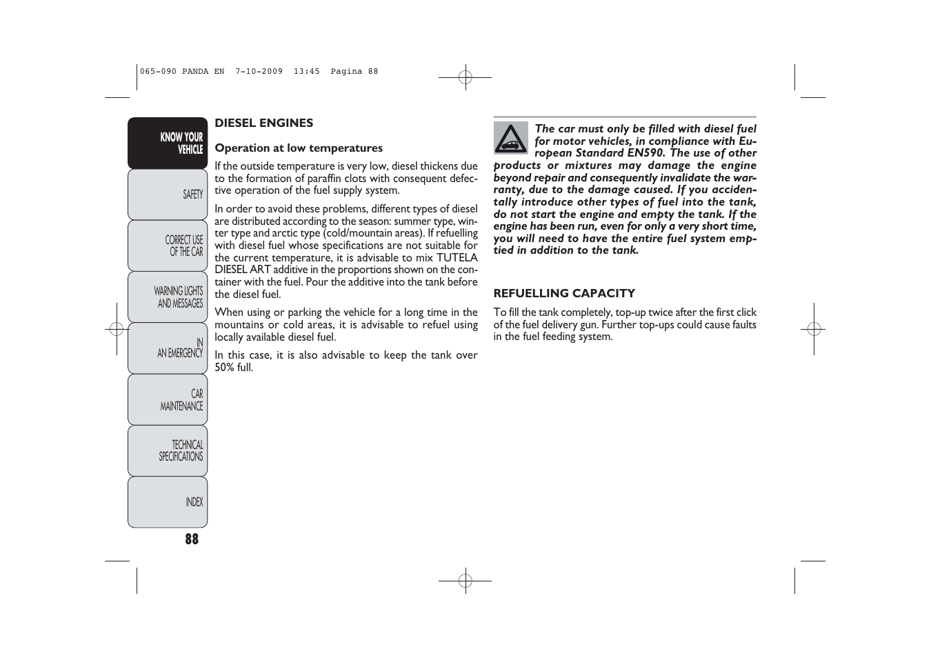 FIAT Panda Classic User Manual | Page 89 / 226