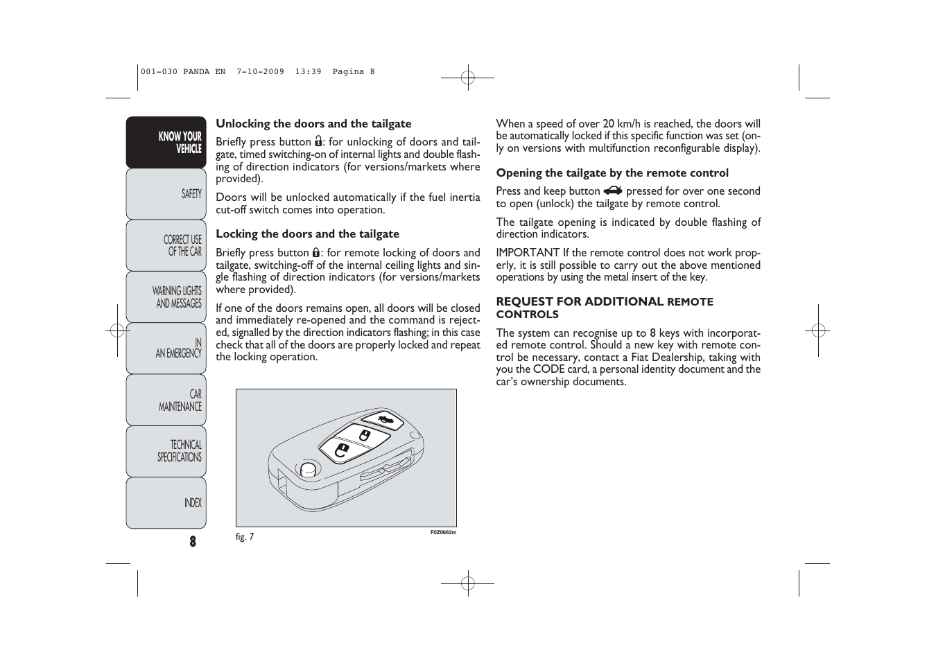 FIAT Panda Classic User Manual | Page 9 / 226