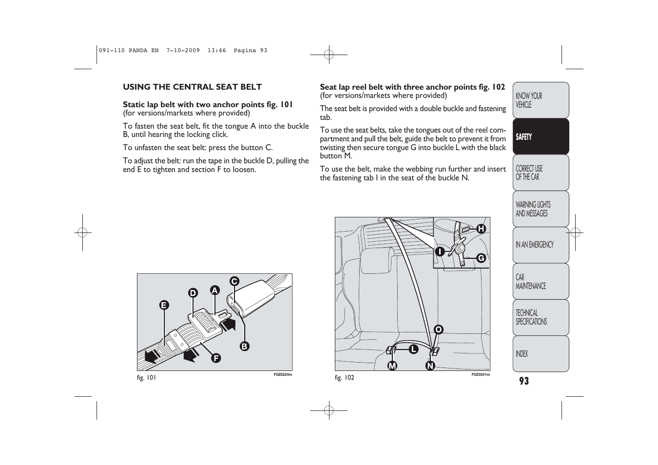 FIAT Panda Classic User Manual | Page 94 / 226