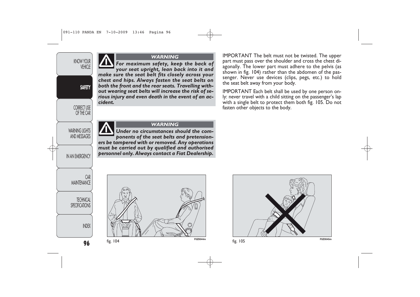 FIAT Panda Classic User Manual | Page 97 / 226