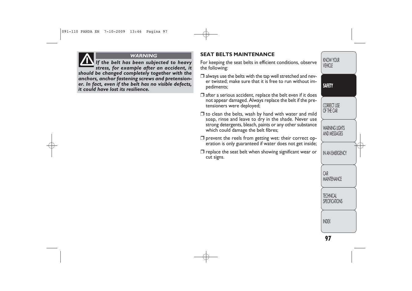 FIAT Panda Classic User Manual | Page 98 / 226