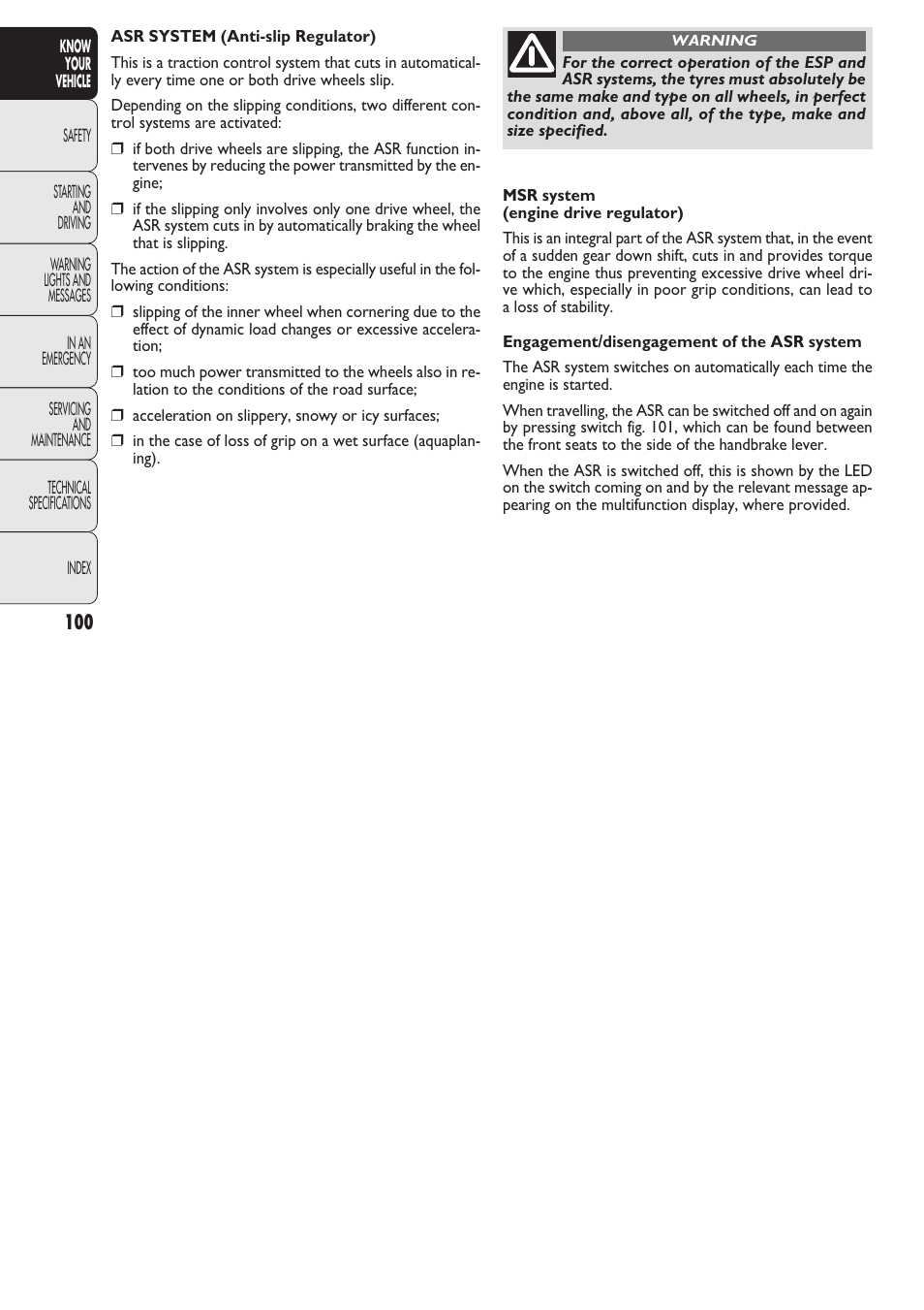 FIAT Nuovo Doblo' Panorama User Manual | Page 101 / 274