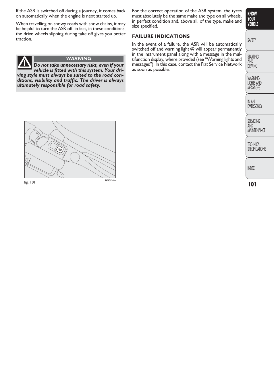 FIAT Nuovo Doblo' Panorama User Manual | Page 102 / 274