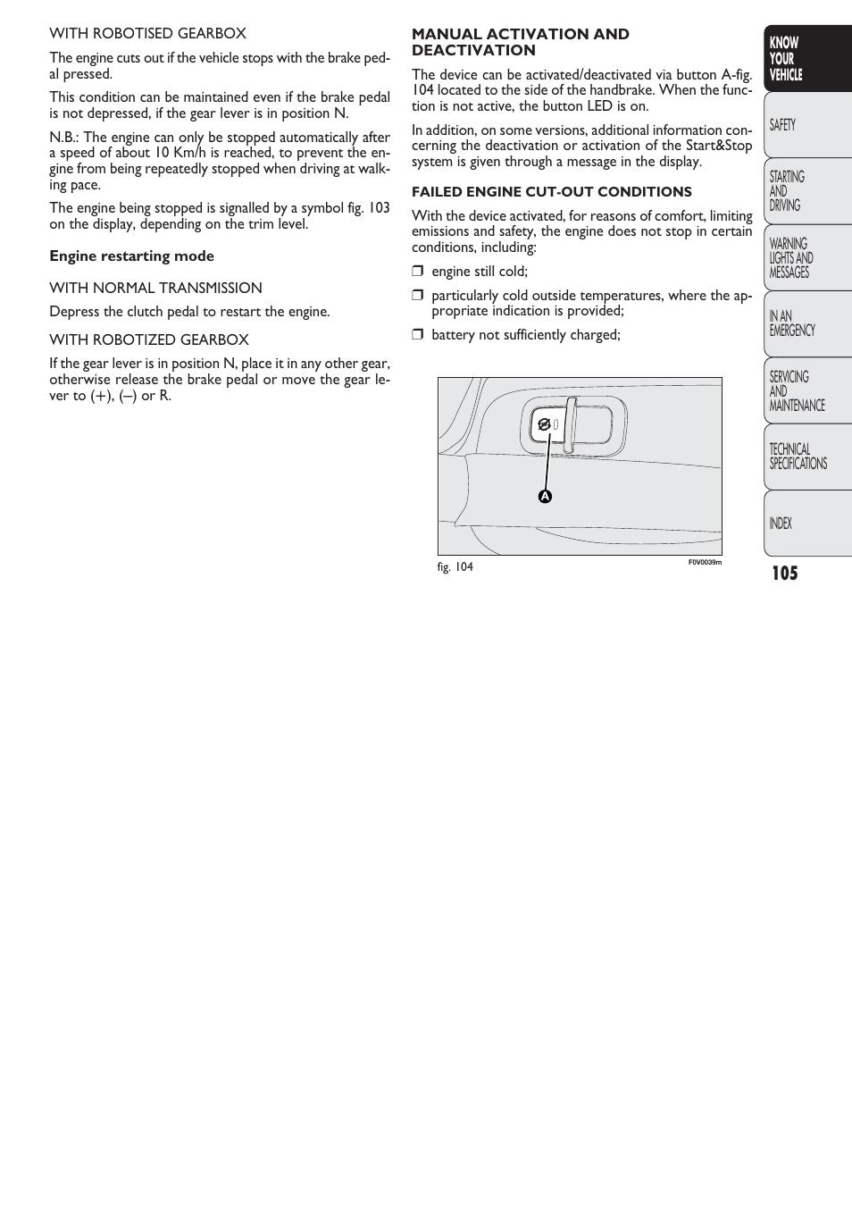 FIAT Nuovo Doblo' Panorama User Manual | Page 106 / 274