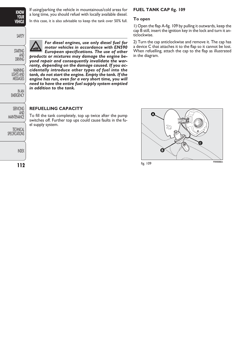 FIAT Nuovo Doblo' Panorama User Manual | Page 113 / 274