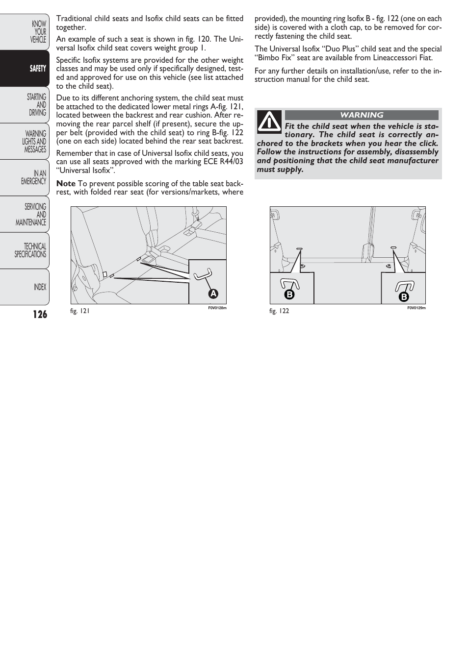 FIAT Nuovo Doblo' Panorama User Manual | Page 127 / 274