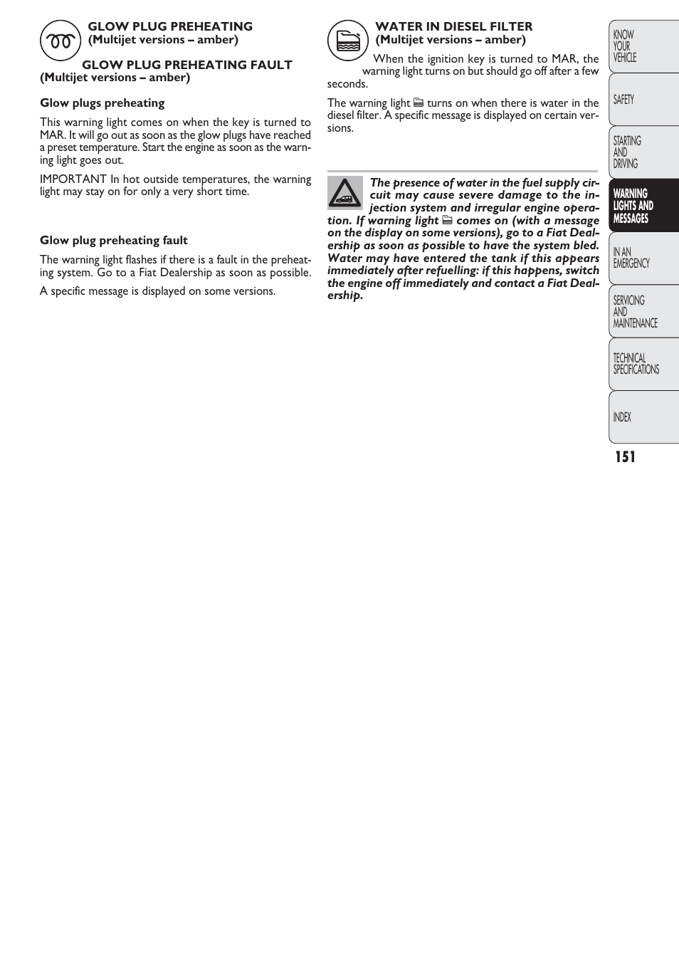 FIAT Nuovo Doblo' Panorama User Manual | Page 152 / 274