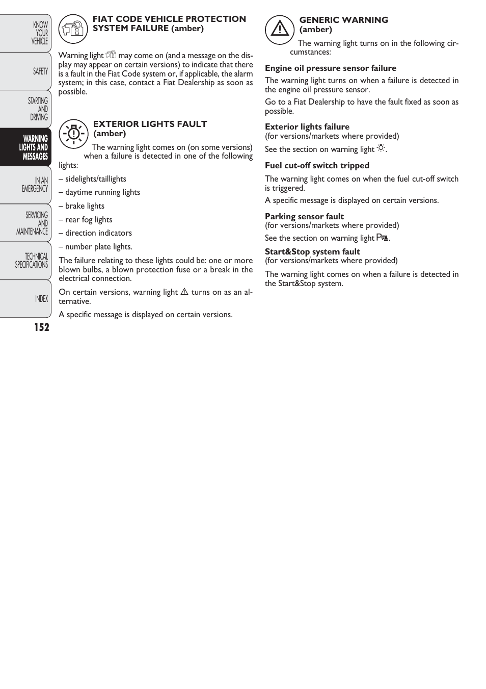 FIAT Nuovo Doblo' Panorama User Manual | Page 153 / 274