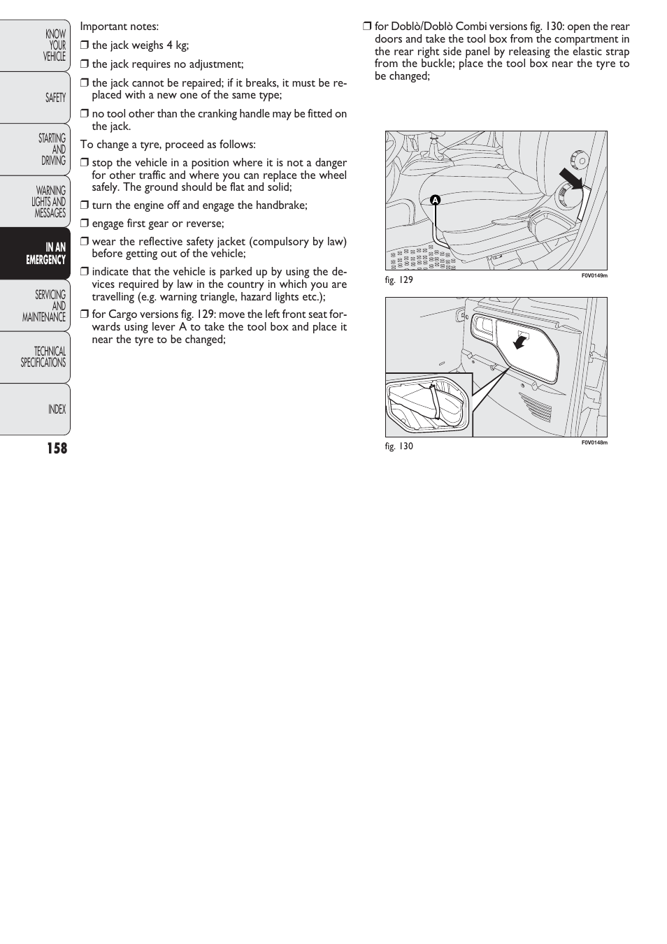 FIAT Nuovo Doblo' Panorama User Manual | Page 159 / 274