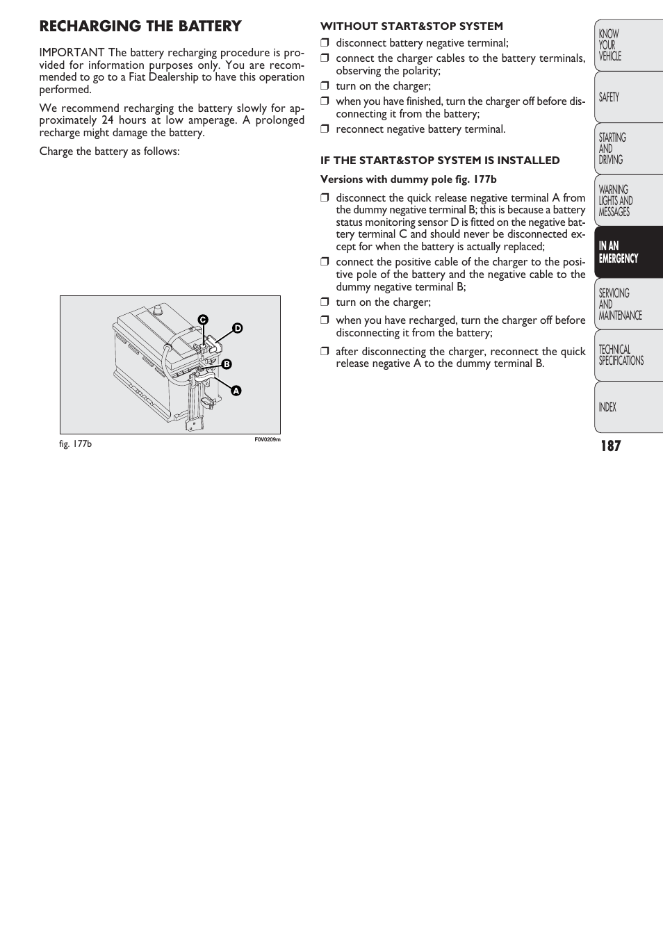 FIAT Nuovo Doblo' Panorama User Manual | Page 188 / 274