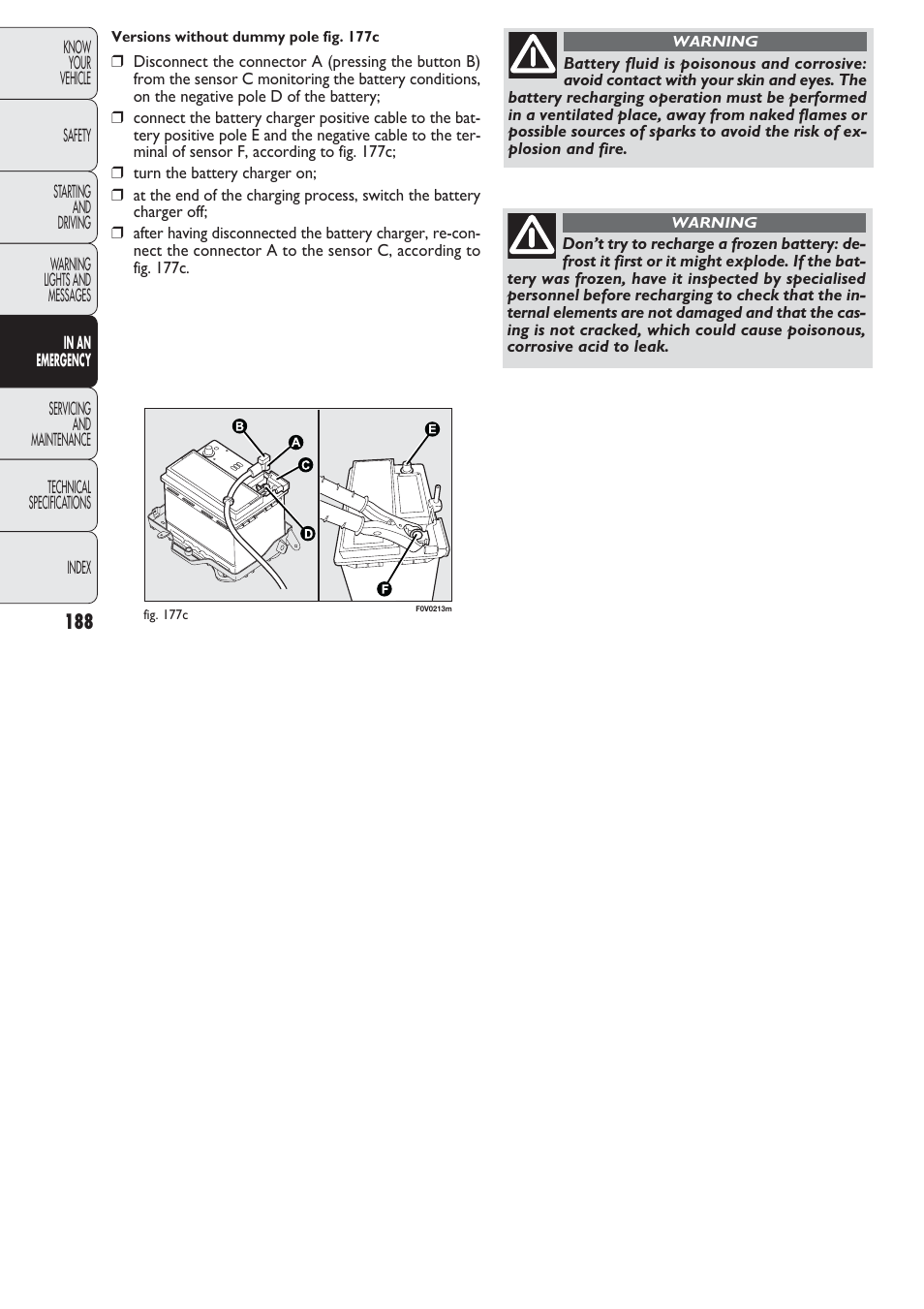 FIAT Nuovo Doblo' Panorama User Manual | Page 189 / 274