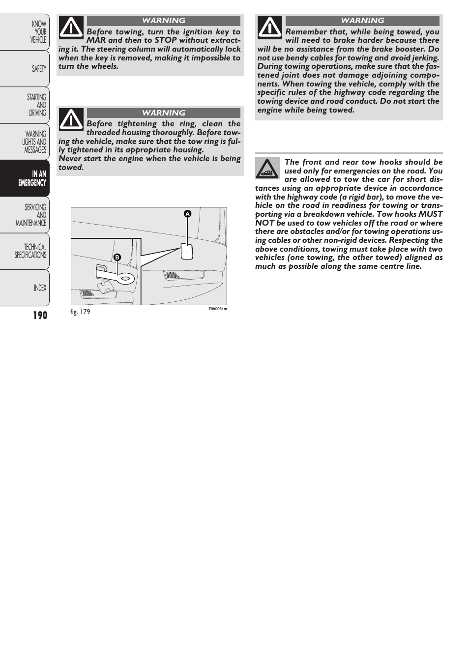 FIAT Nuovo Doblo' Panorama User Manual | Page 191 / 274