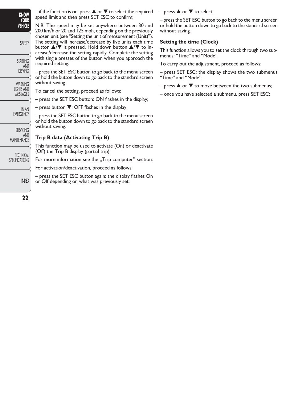 FIAT Nuovo Doblo' Panorama User Manual | Page 23 / 274