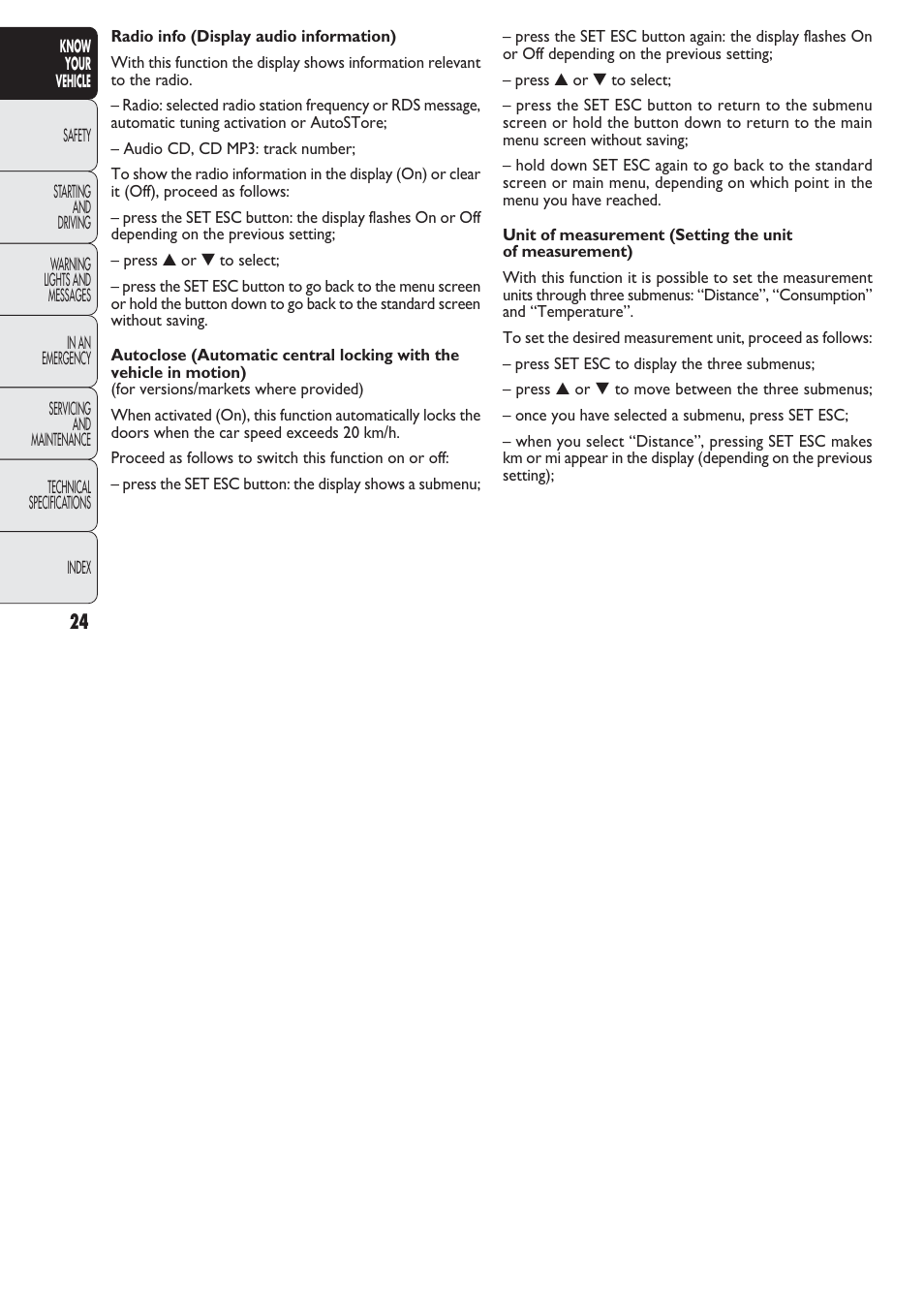 FIAT Nuovo Doblo' Panorama User Manual | Page 25 / 274